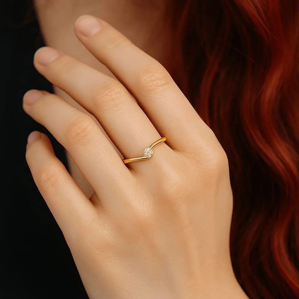 Anillo Oro 14k Union Zirconia Minimalista Compromiso
