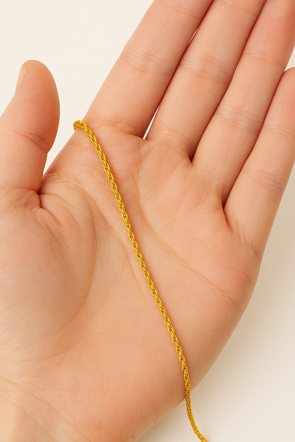 Cadena Estilo Torzal 45 cm X 1 Mm Oro 10 Kilates + Obsequio