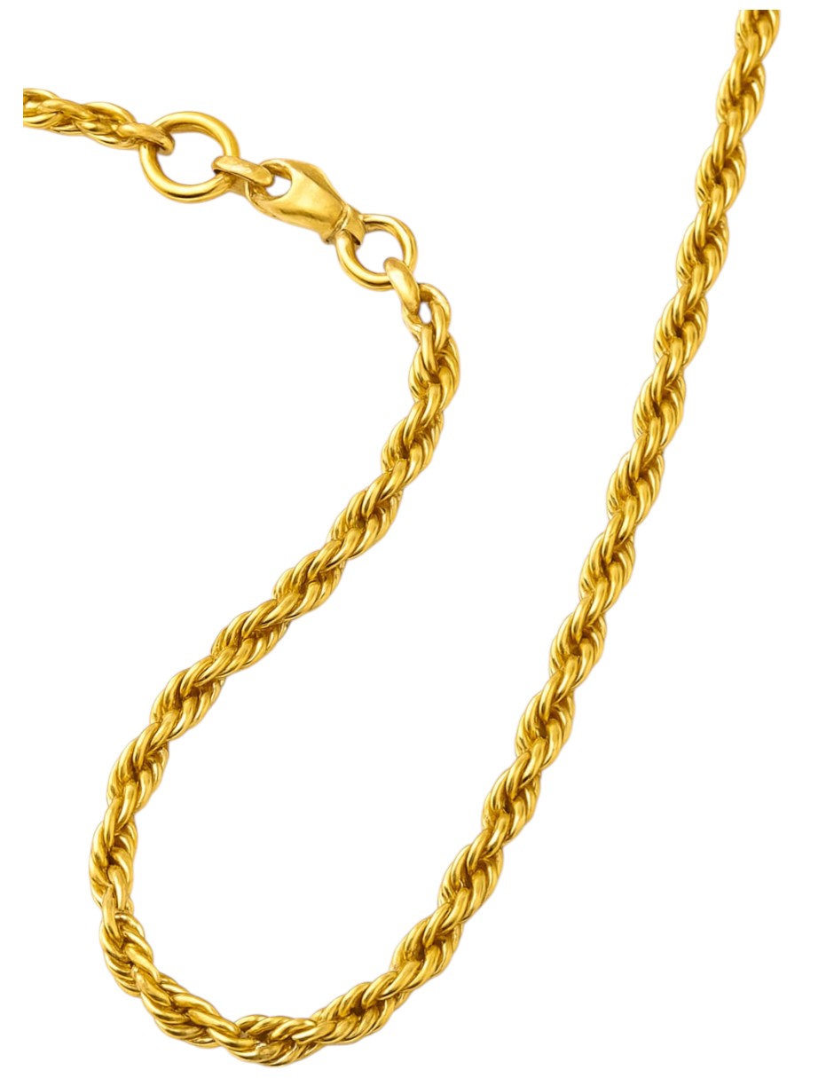 Cadena Estilo Torzal  1 Mm x  45 cm Oro 14k + Obsequio 