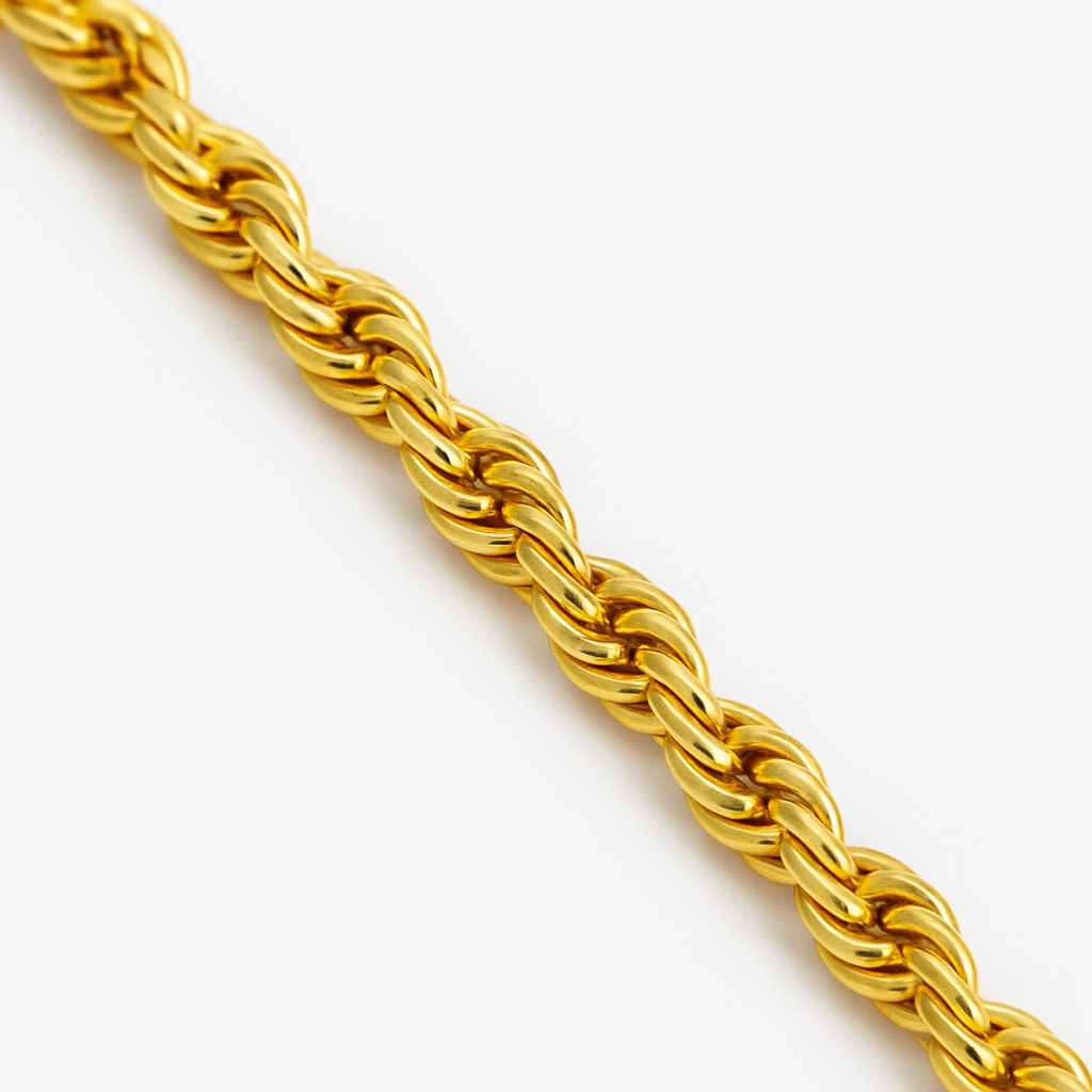 Cadena Estilo Torzal 50cm X 2mm Oro 14 Kilates + Obsequio