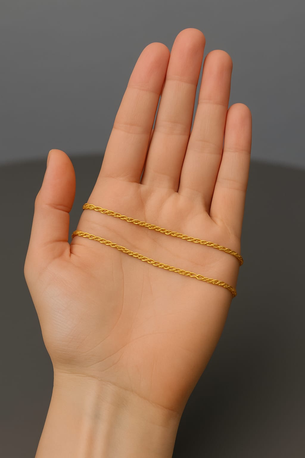 Cadena Estilo Torzal 50cm X 2mm Oro 14 Kilates + Obsequio