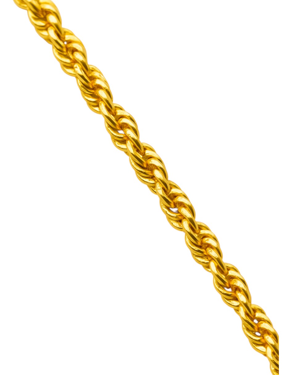 Cadena Estilo Torzal 45 cm X 1 Mm Oro 10 Kilates + Obsequio