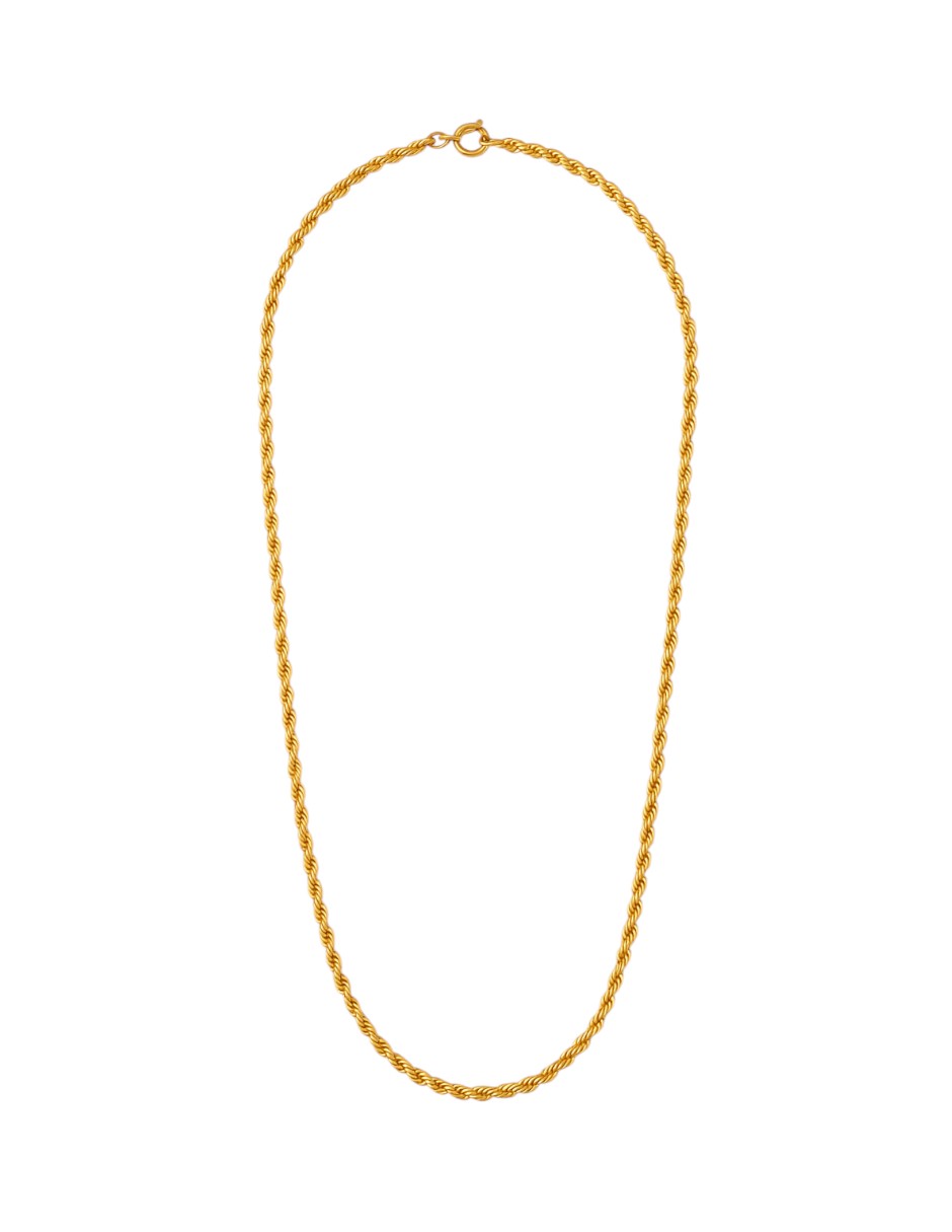 Cadena Estilo Torzal 50cm X 2mm Oro 14 Kilates + Obsequio