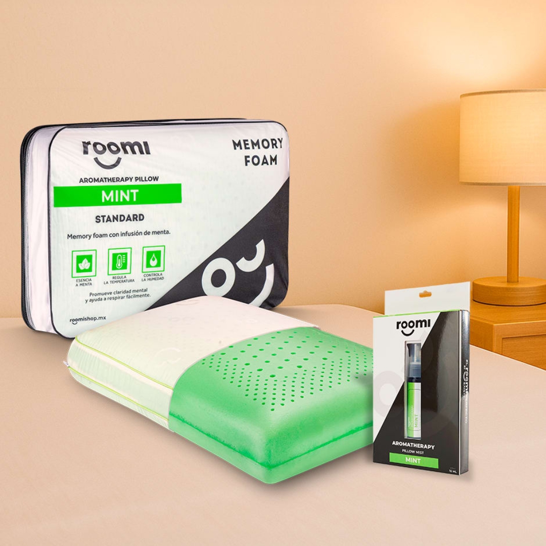 Almohada de Memory Foam Roomi Menta + Pillow Mist