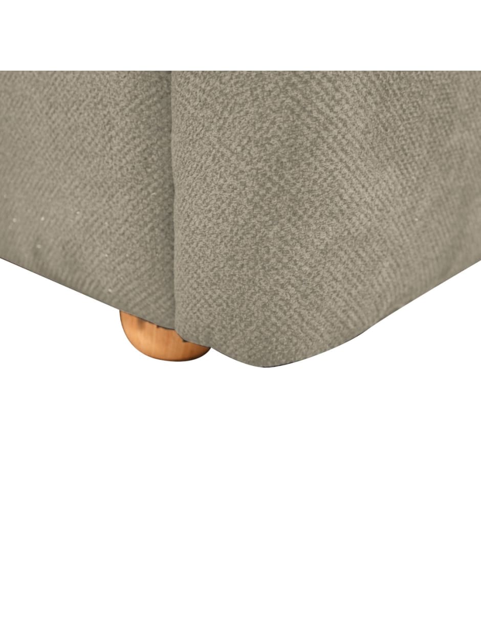 Cama Matrimonial Nicky Gris, Tapizado Edimburgo Textura Suave