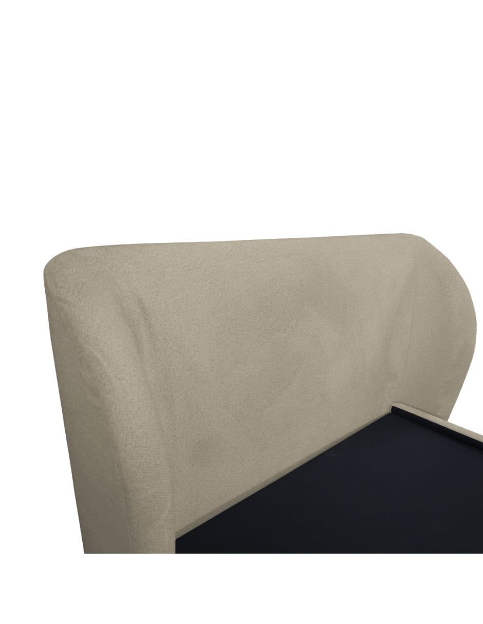 Cama Matrimonial Nicky Gris, Tapizado Edimburgo Textura Suave