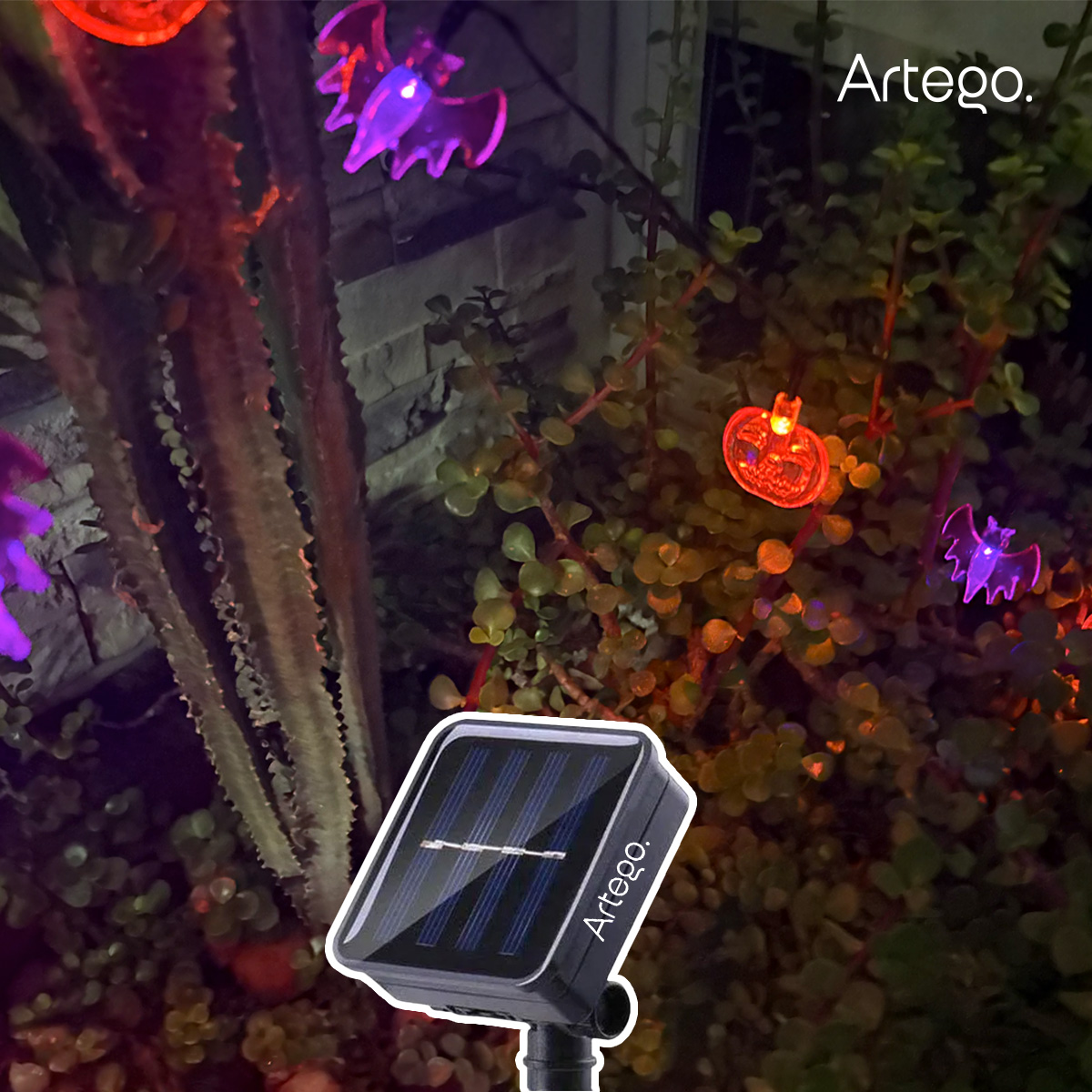 Luces solares 100 led calabaza murciélago style Halloween día de muertos decoración para exteriores solares