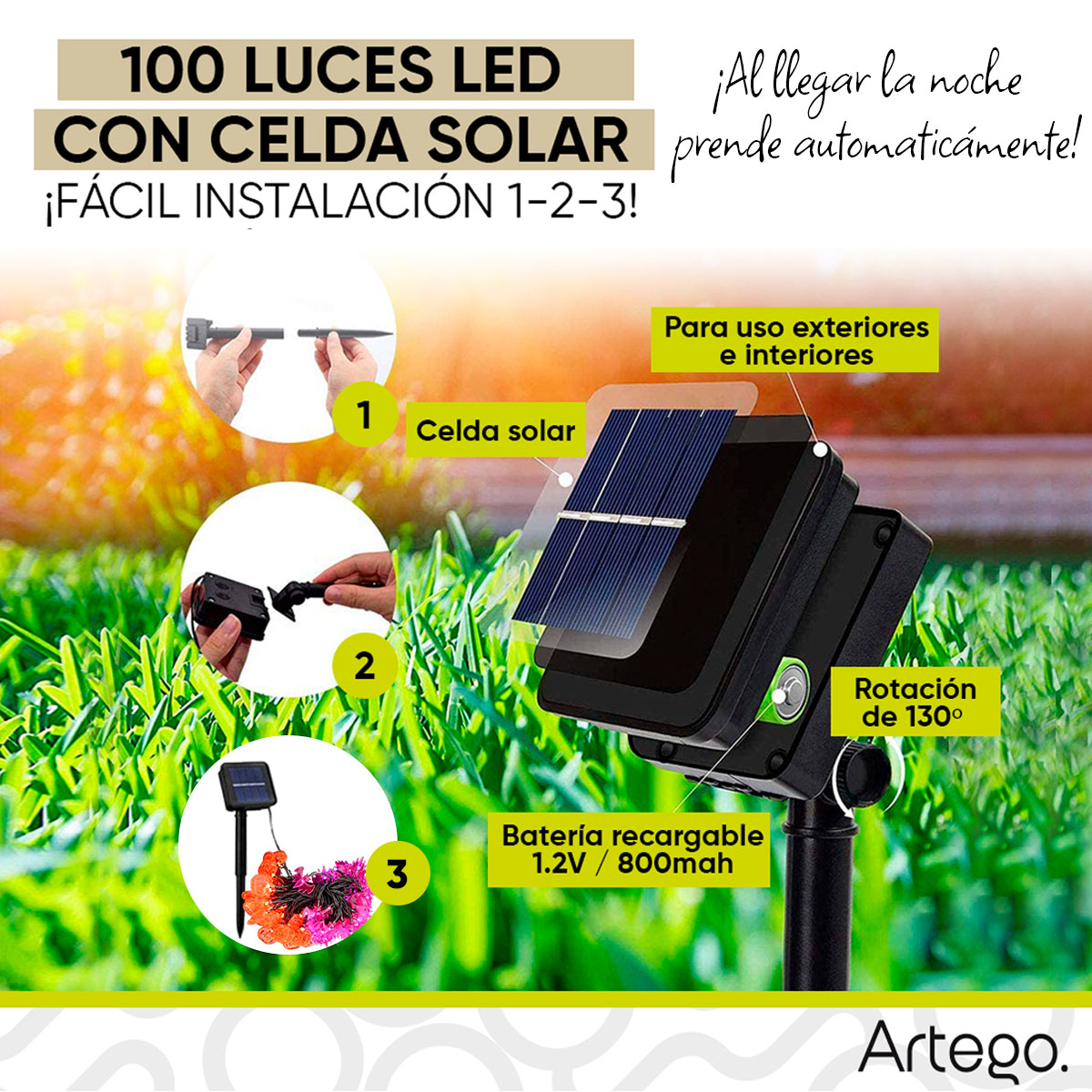 Luces solares 100 led calabaza murciélago style Halloween día de muertos decoración para exteriores solares