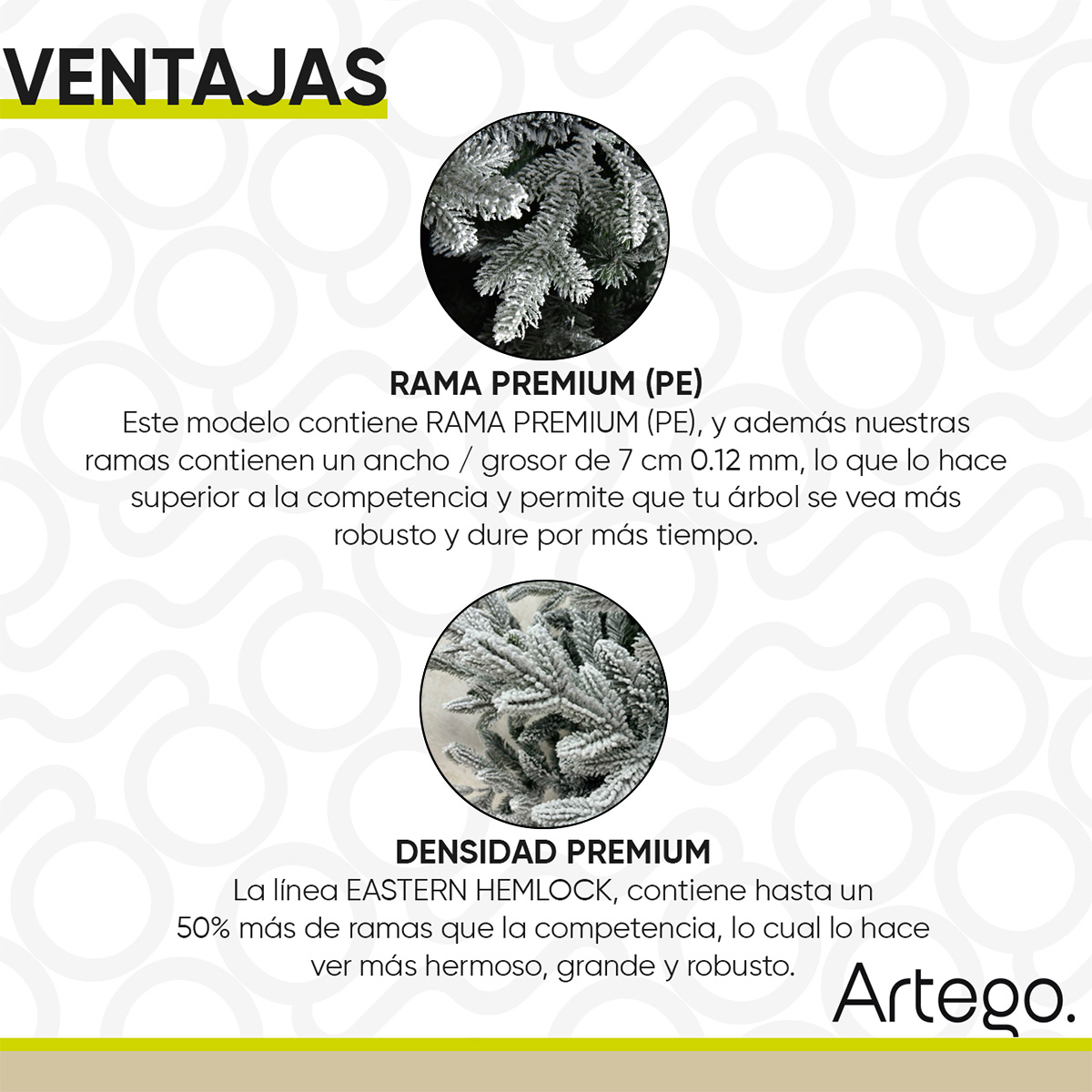 Árbol de Navidad Nevado 2.80m Premium Eastern Hemlock Artego Nieve Pino Frondoso + Maleta / Christmas Tree 2.80m Snow 