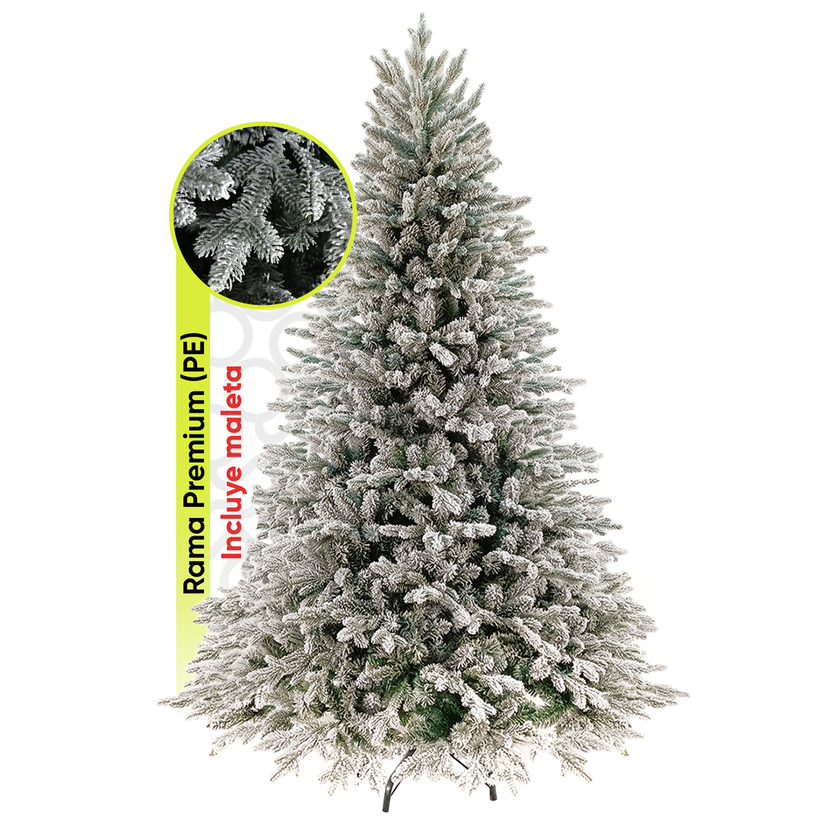 Árbol de Navidad Nevado 2.80m Premium Eastern Hemlock Artego Nieve Pino Frondoso + Maleta / Christmas Tree 2.80m Snow 