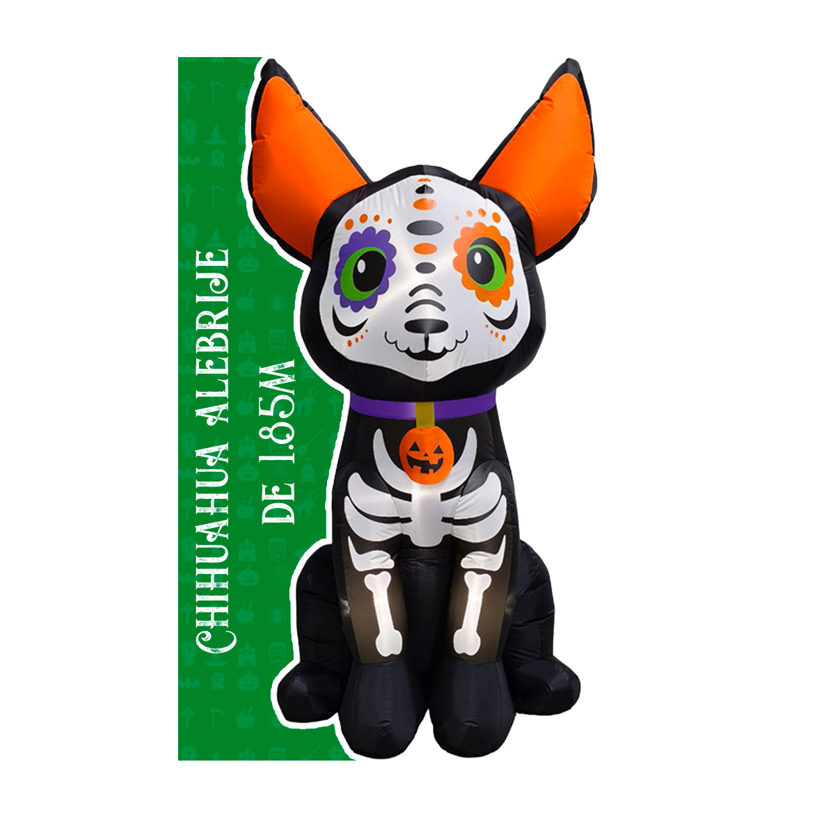 Inflable de halloween perrito chihuahua alebrije de 1.85m de alto para exteriores decoración día de muertos Artego