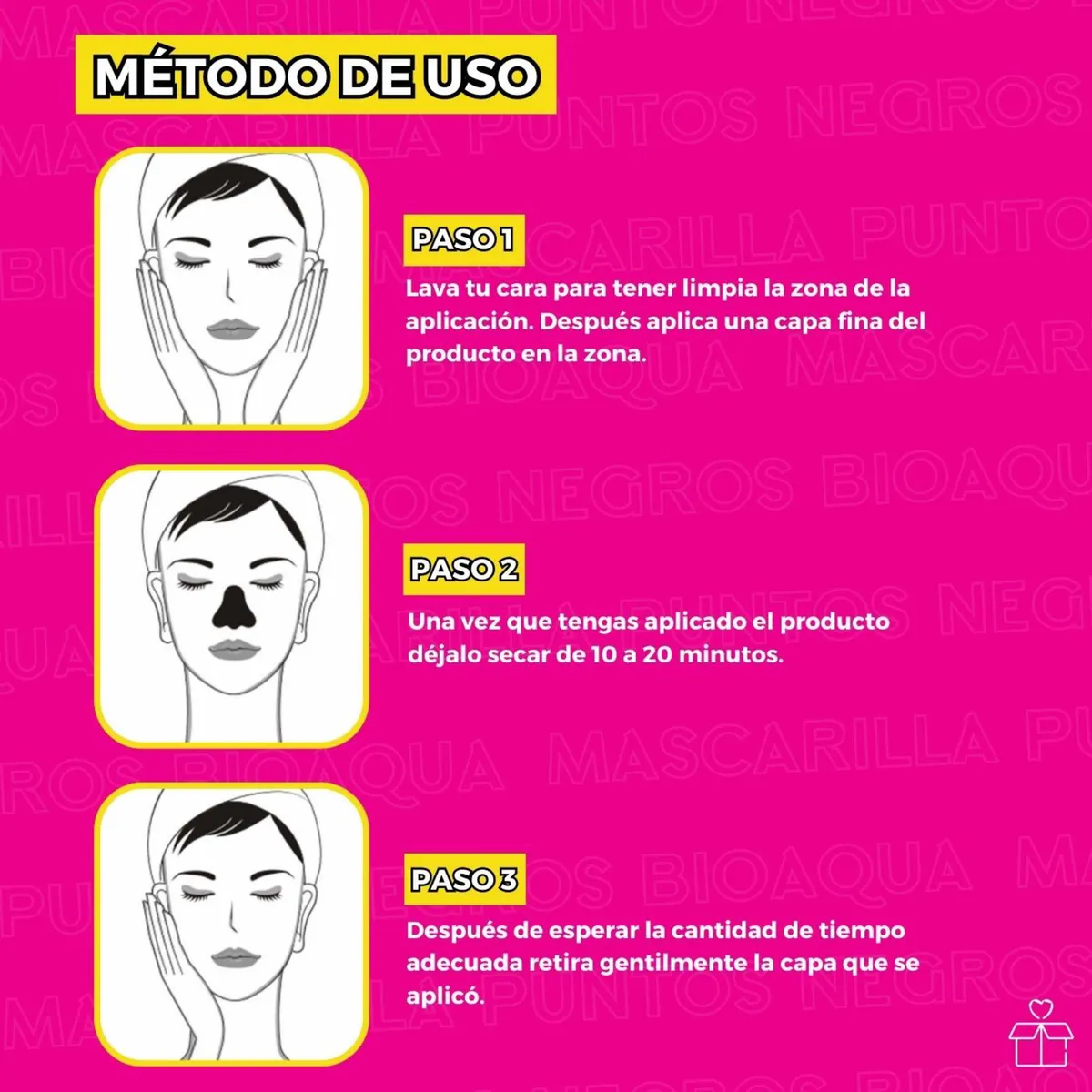 2 Mascarillas Bioaqua Carbón Activo Puntos Negros Espinillas