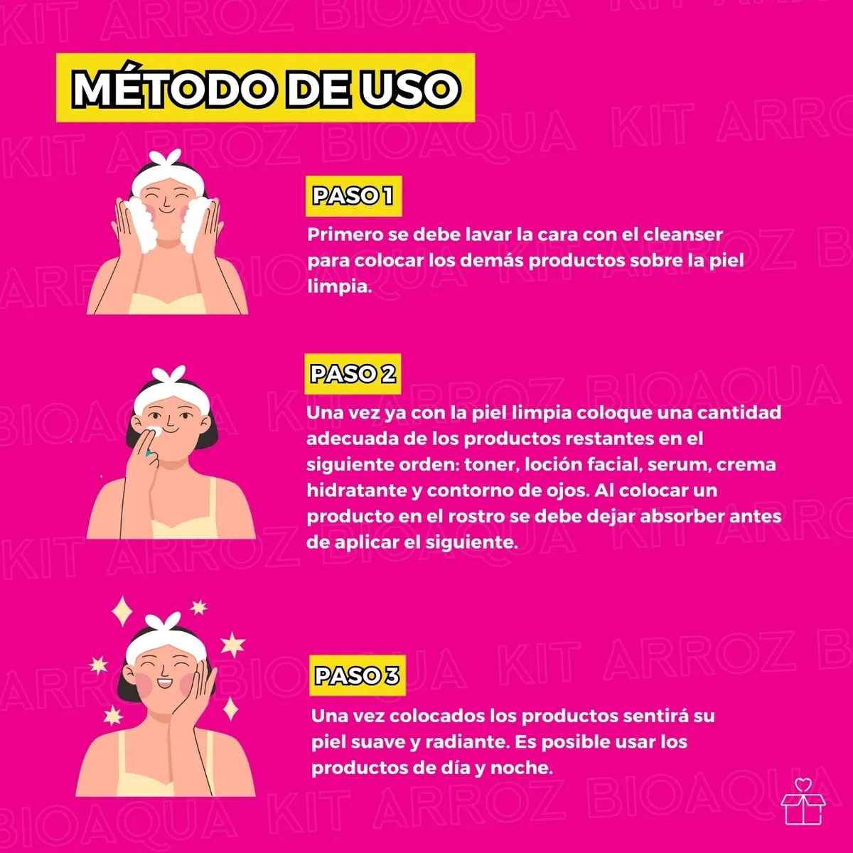 Set De Serum Arroz Bioaqua Ácido Hialurónico Reduce Poro Mancha