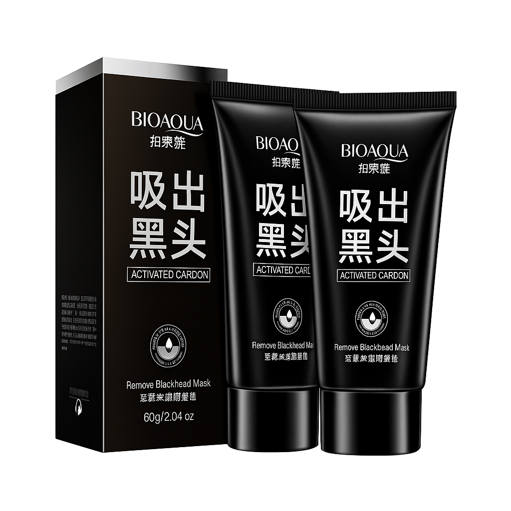 2 Mascarillas Bioaqua Carbón Activo Puntos Negros Espinillas