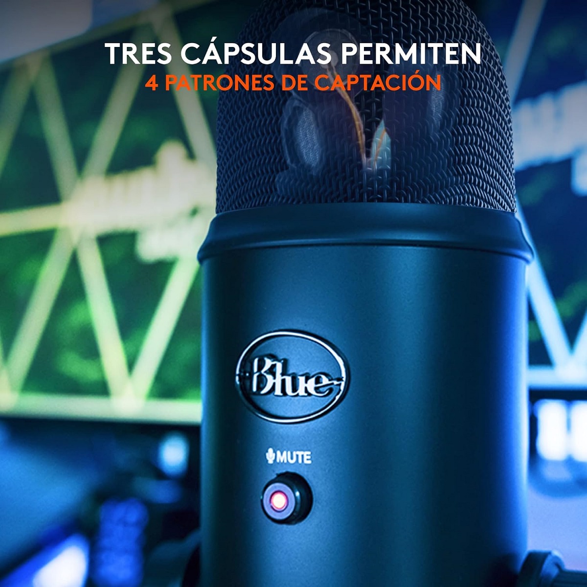 Microfono Profesional Blue Yeti Multipatron Negro USB Grabacion Streaming 988-000504
