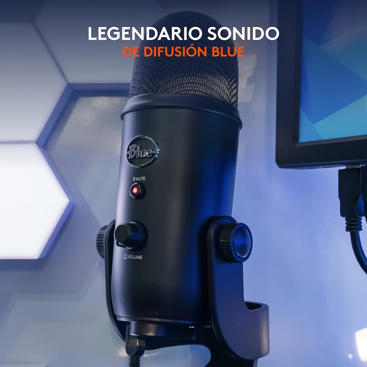 Microfono Profesional Blue Yeti Multipatron Negro USB Grabacion Streaming 988-000504