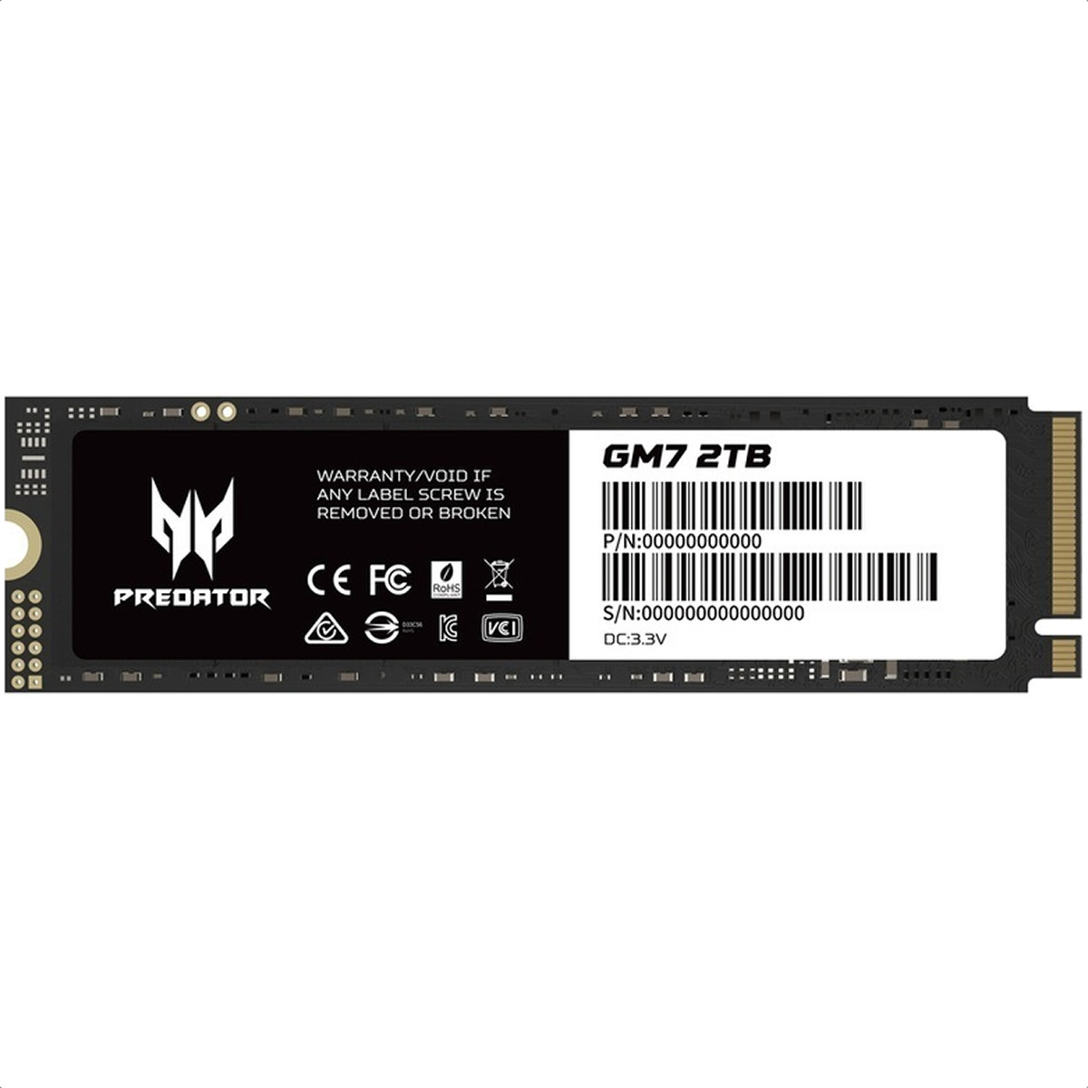 M.2 2280 SSD 2TB acer Predator GM7 PCIe 4.0 NVMe BL.9BWWR.119