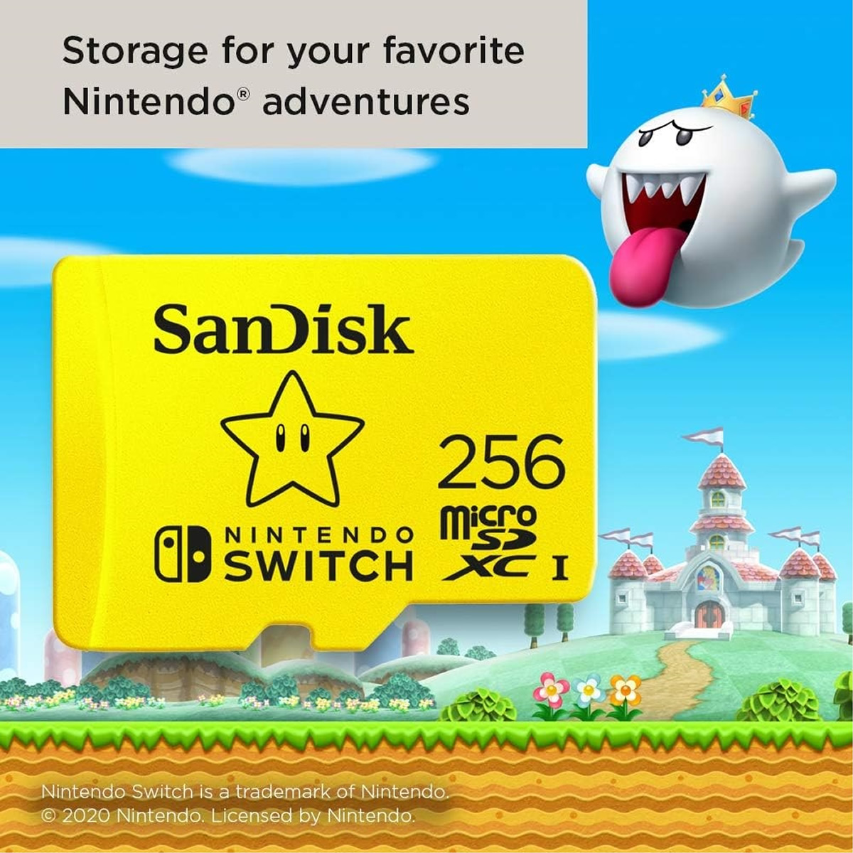 Memoria MicroSD 256GB SanDisk SDXC Clase 10 Para Nintendo Switch SDSQXAO-256G-GNCZN