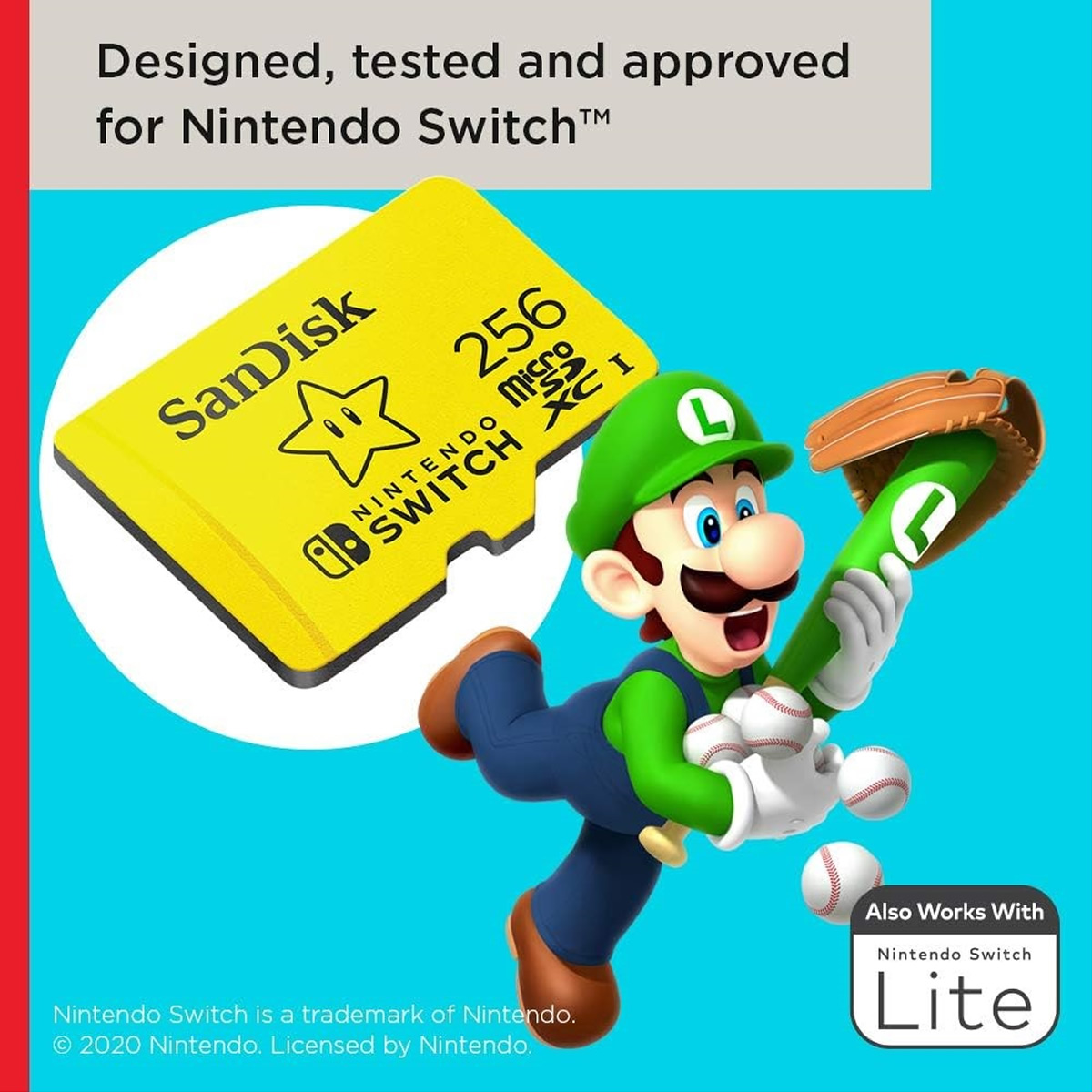 Memoria MicroSD 256GB SanDisk SDXC Clase 10 Para Nintendo Switch SDSQXAO-256G-GNCZN
