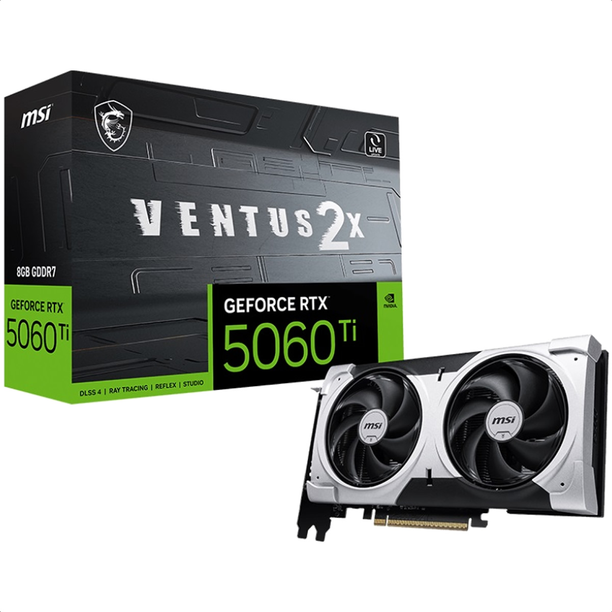 Tarjeta De Video Nvidia msi RTX 5060 Ti 8G VENTUS 2X PLUS GeForce 8GB GDDR7 G506T-8V2P