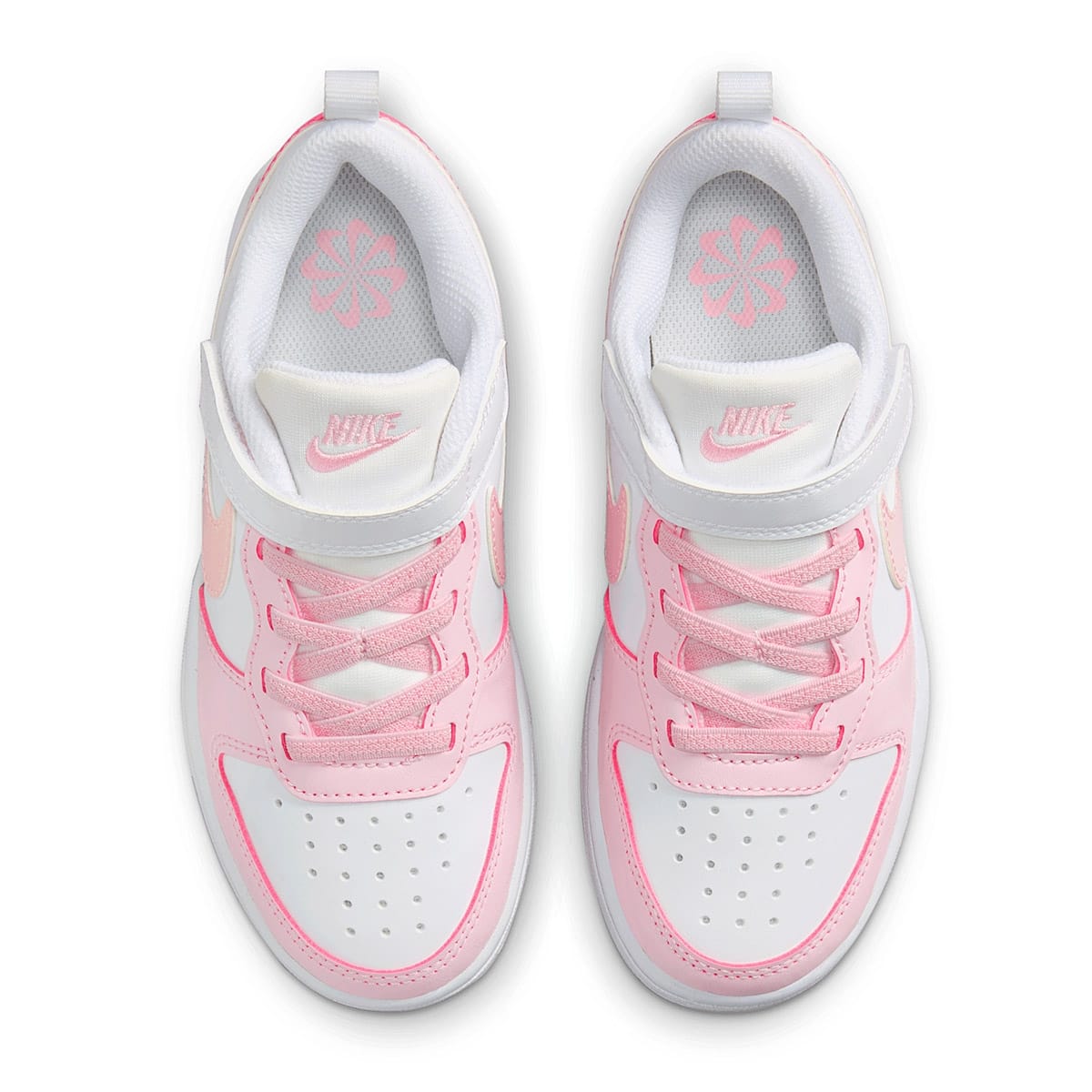 TENIS DEPORTIVO  NIKE COURT BOROUGH LOW RECRAFT BPV DV5457-105 BLANCO -ROSA  PARA NIÑA 