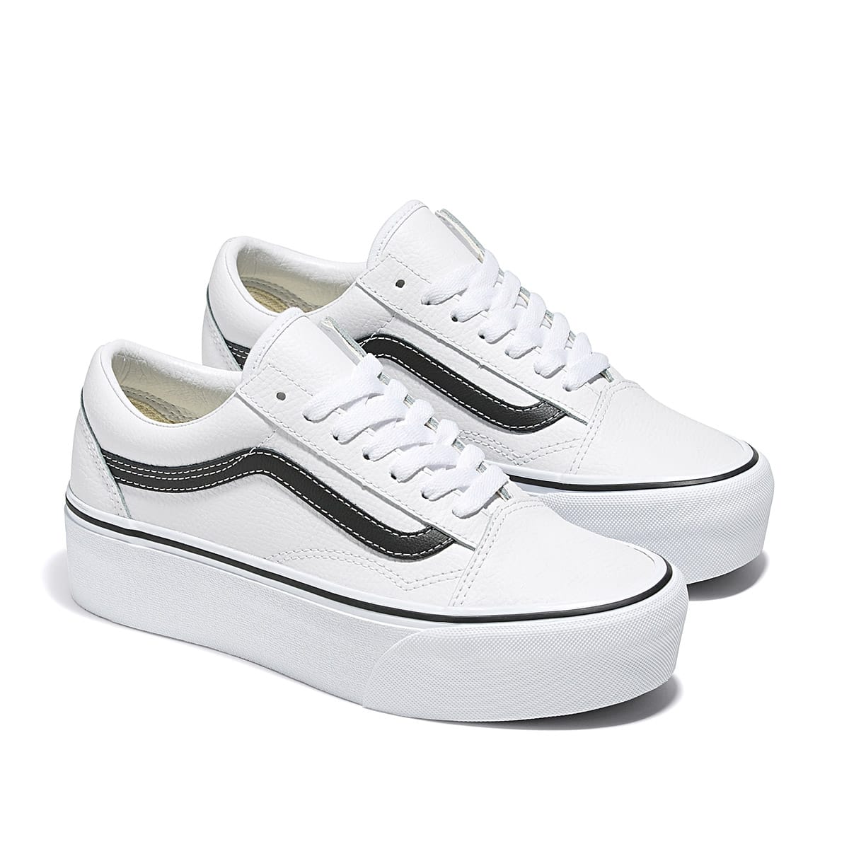 TENIS CASUAL  VANS  UA OLD SKOOL  STACKFORM  VN -0A7Q5MTWB BLANCO PLATAFORMA 4 CM PARA HOMBRE 