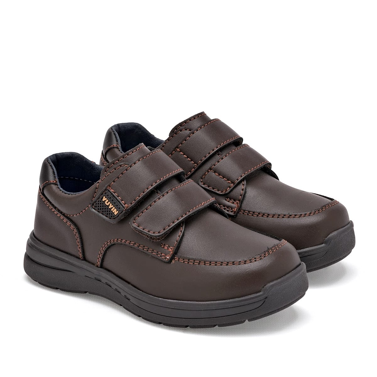 ZAPATO ESCOLAR Yuyin PARA NIÑO COLOR  CAFE 