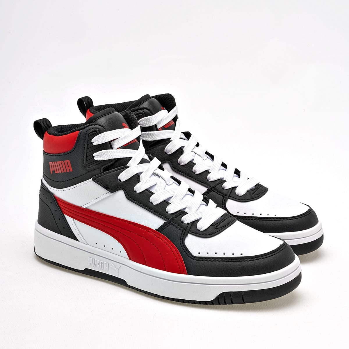 TENIS DEPORTIVO PUMA REBOUND JOY  374765-22 BLANCO -NEGRO -ROJO PARA HOMBRE 