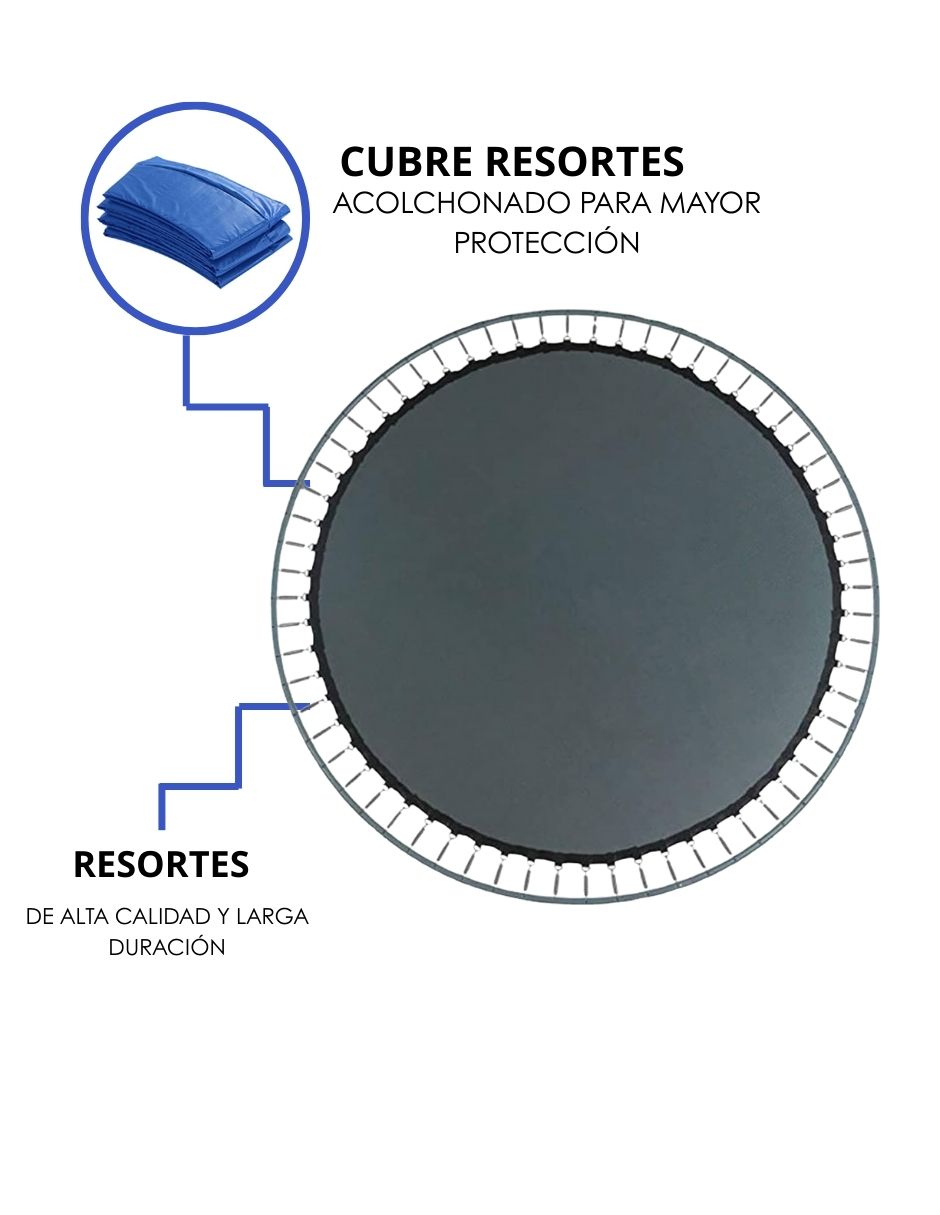 Trampolín 2.4 mts 8FT Brincolín Infantil Máxima Seguridad