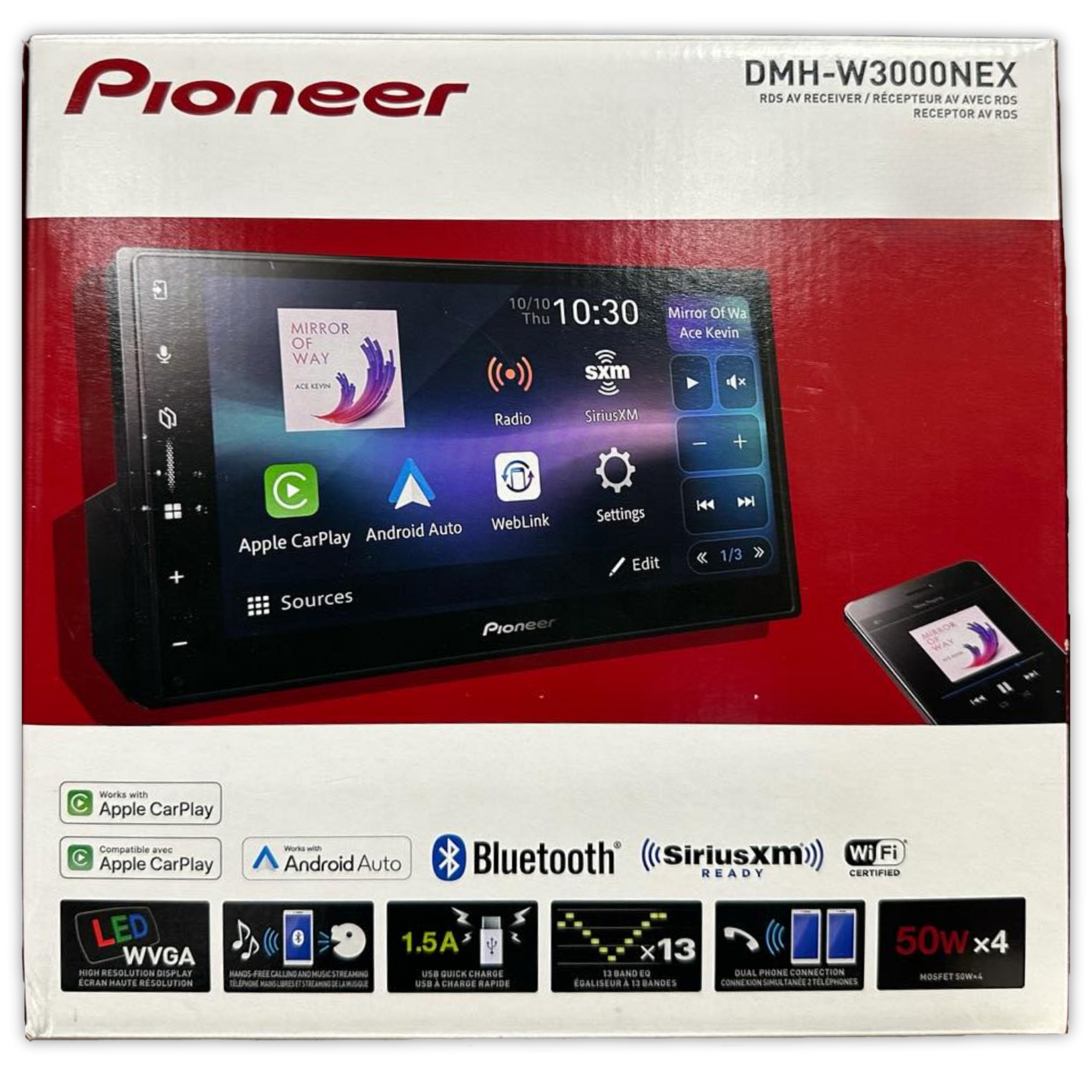 Pantalla Pioneer DMHW3000NEX 6.8 PLG CarPlay Android WebLink