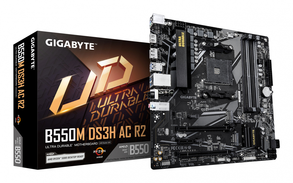 Tarjeta Madre Gigabyte B550M DS3H AC, Micro-ATX, Socket AM4, AMD B550 ...