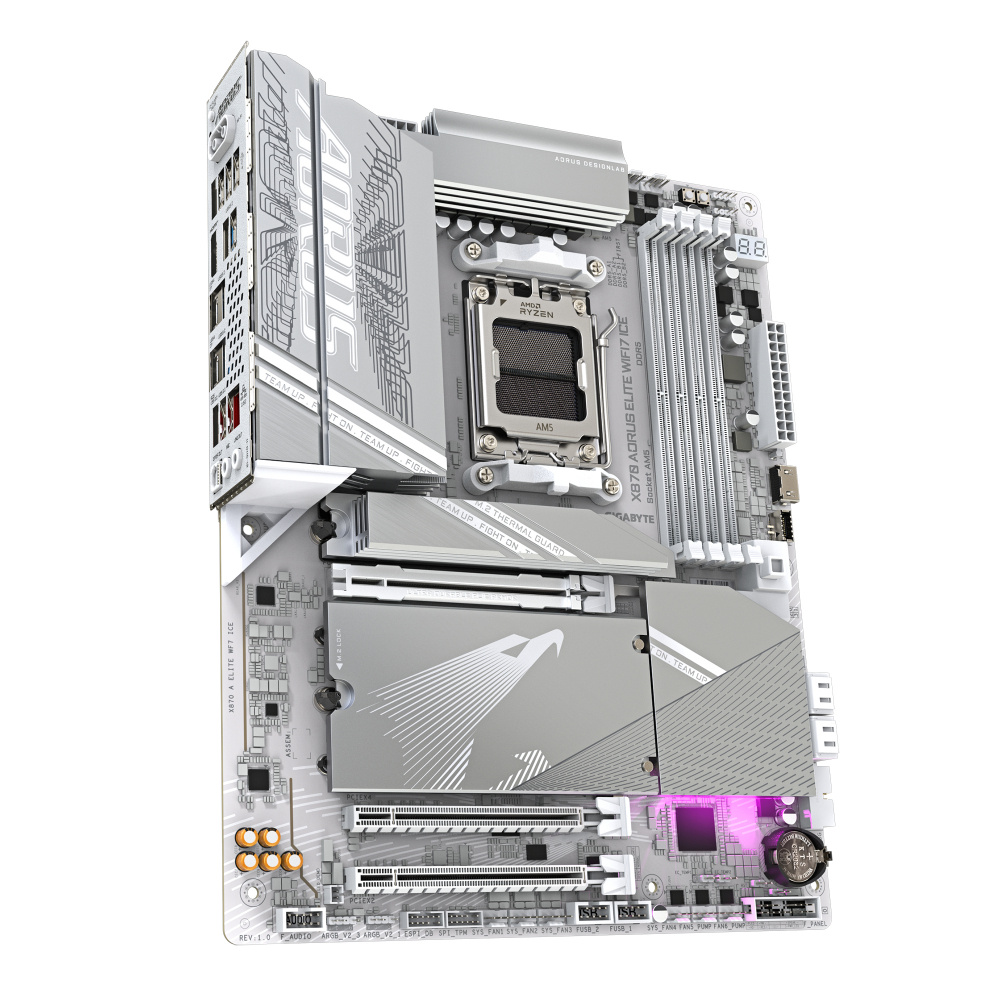 Tarjeta Madre AORUS X870 AORUS ELITE WIFI7 ICE, ATX, Socket AM5, AMD X870, 256GB DDR5, HDMI para AMD