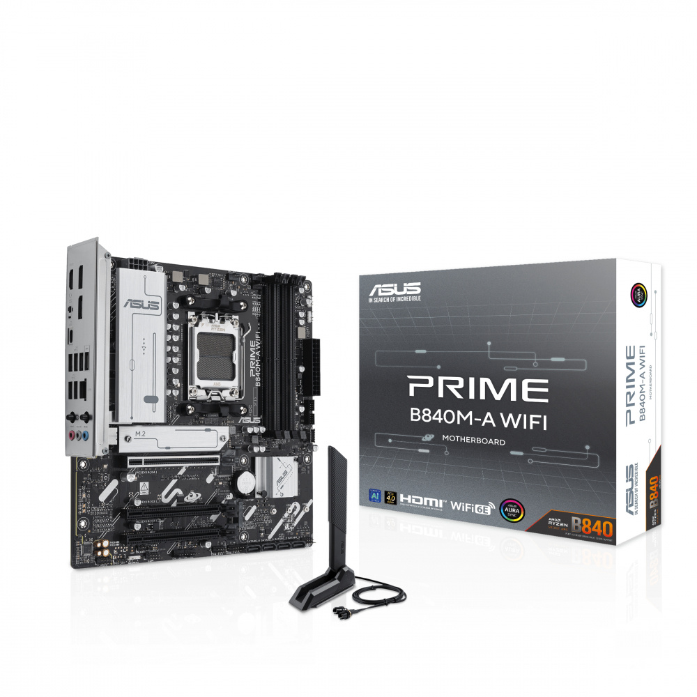 Tarjeta Madre ASUS PRIME B840M-A WIFI, Micro-ATX, Socket AM5, AMD B840, 192GB DDR5, HDMI/DP para AMD