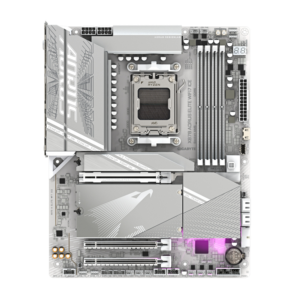 Tarjeta Madre AORUS X870 AORUS ELITE WIFI7 ICE, ATX, Socket AM5, AMD X870, 256GB DDR5, HDMI para AMD