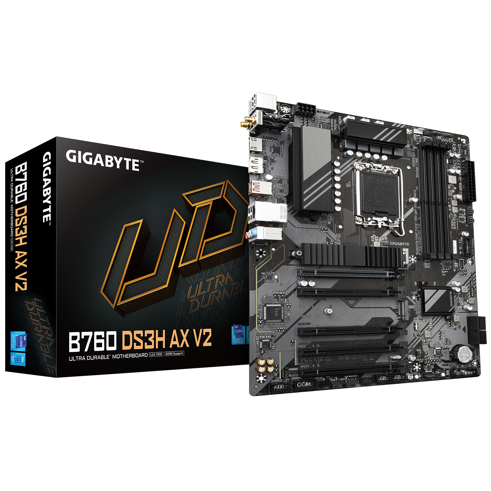Tarjeta Madre Gigabyte B760 DS3H AX V2, ATX, LGA 1700, Intel B760, 256GB DDR5, HDMI/DP para Intel