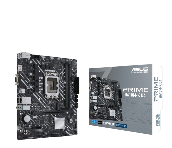 Tarjeta Madre ASUS H610M-K D4, Micro-ATX, LGA 1700, Intel H610, 64GB DDR4, HDMI para Intel