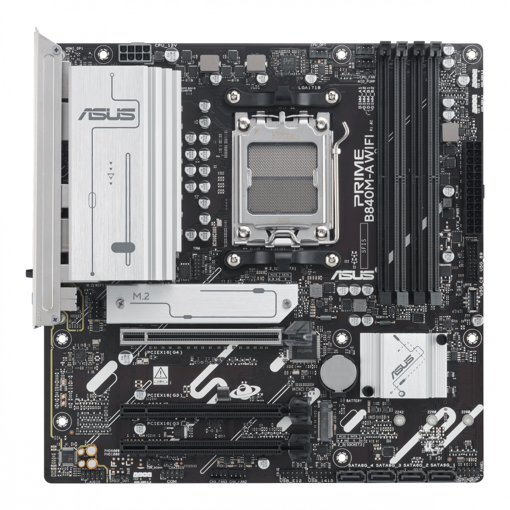 Tarjeta Madre ASUS PRIME B840M-A WIFI, Micro-ATX, Socket AM5, AMD B840, 192GB DDR5, HDMI/DP para AMD