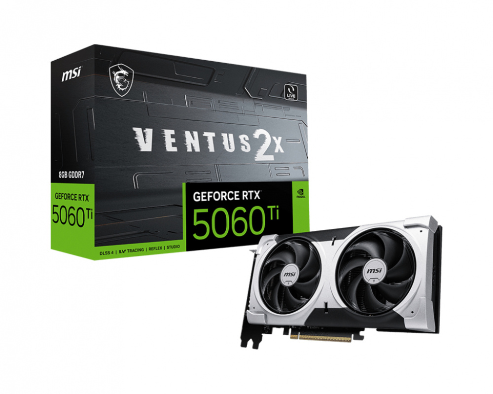 Tarjeta de Video MSI NVIDIA GeForce RTX 5060 Ti VENTUS 2X OC PLUS, 8GB 128-bit GDDR7, PCI Express x16 5.0