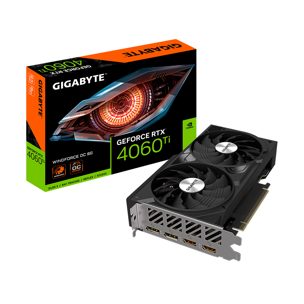 Tarjeta de Video Gigabyte NVIDIA GeForce RTX 4060 Ti GeForce RTX 4060 Ti WINDFORCE, 8GB 128-bit GDDR6, PCI Express 4.0