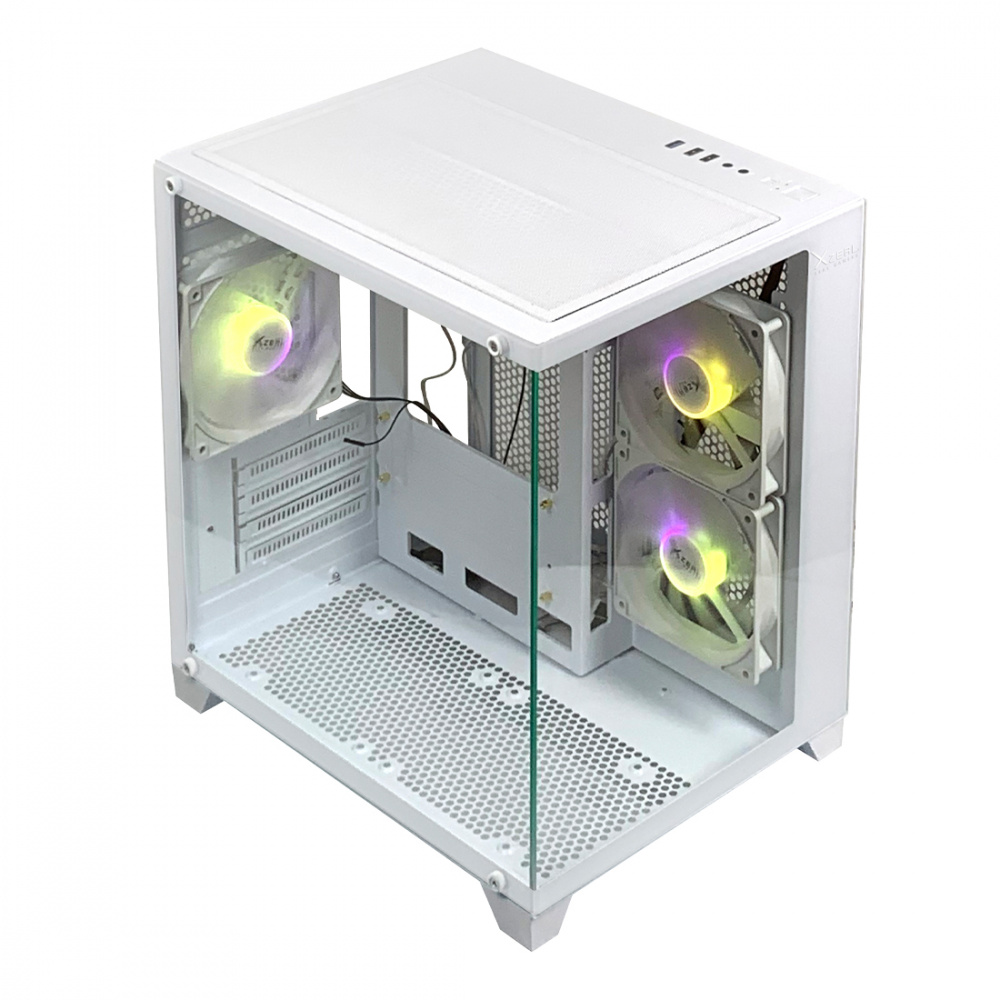 Gabinete Xzeal Panzer II Cubo, Mini-Tower, Micro-ATX, USB 2.0/3.0, sin Fuente, 3 Ventiladores Instalados, Blanco