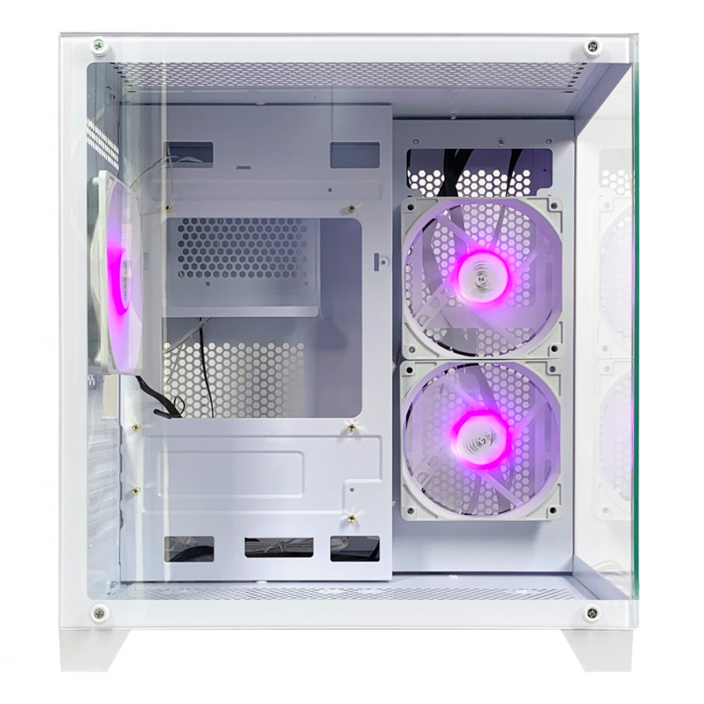 Gabinete Xzeal Panzer II Cubo, Mini-Tower, Micro-ATX, USB 2.0/3.0, sin Fuente, 3 Ventiladores Instalados, Blanco