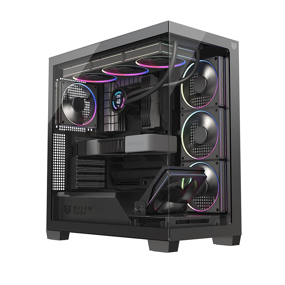 Gabinete Balam Rush Tank Polar 7900, Midi-Tower, ATX/Micro-ATX/Mini-ITX, USB 2.0/3.0, 5 Ventiladores Instalados, Negro