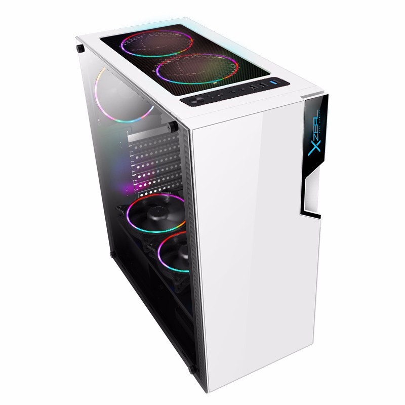 Gabinete Xzeal XZ130, Midi-Tower, ATX/Micro-ATX/Mini-ITX, USB 2.0/3.0, sin Fuente, 3 Ventiladores Instalados, Blanco