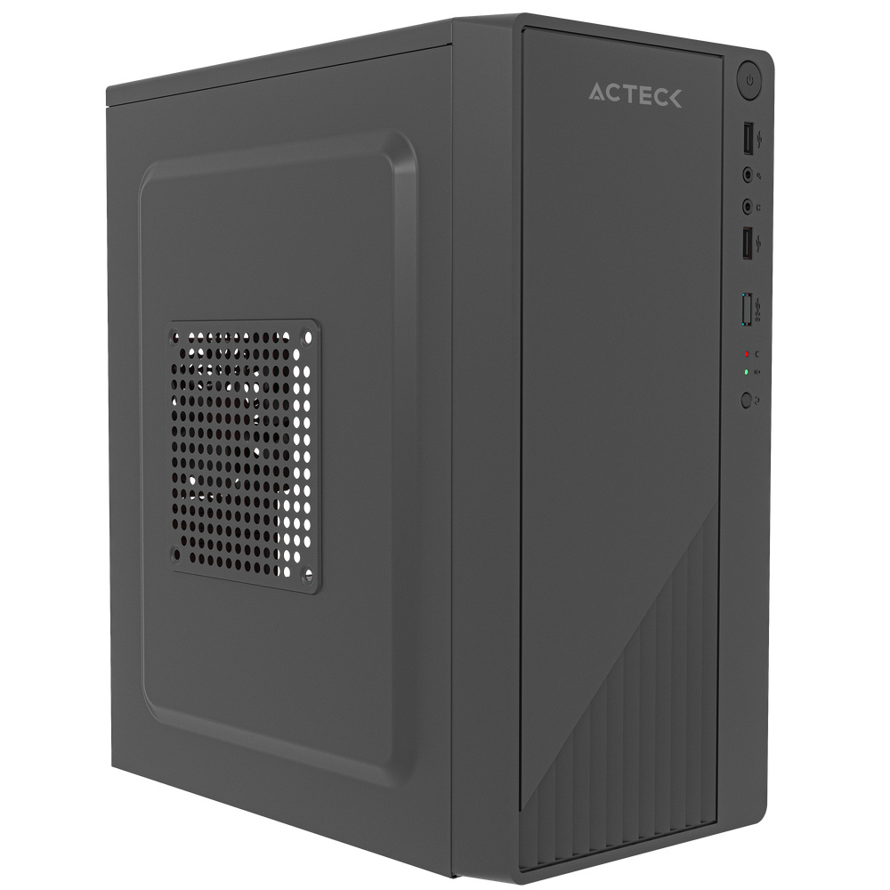 Gabinete Acteck Kioto GC220F, Mini-Tower, Micro-ATX/Mini-ITX, USB 2.0, con Fuente de 500W, Negro