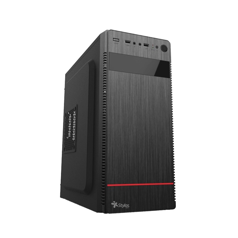 Gabinete Stylos Modelo 1, Midi-Tower, ATX/Micro-ATX/Mini-ITX, USB 3.0, Negro