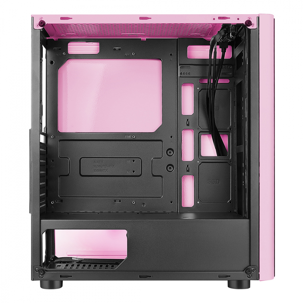 Gabinete Xzeal XZ110-1, Midi-Tower, ATX/Micro-ATX/Mini-ITX, USB 2.0/3.0, sin Fuente, 3 Ventiladores Instalados, Rosa