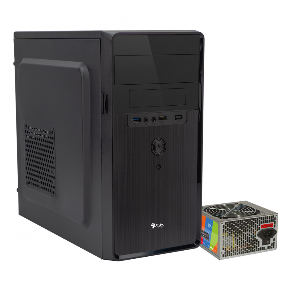 Gabinete Stylos Gabinete Mini, Mini-Tower, Micro-ATX/Mini-ITX, USB 3.0, Negro/Rojo