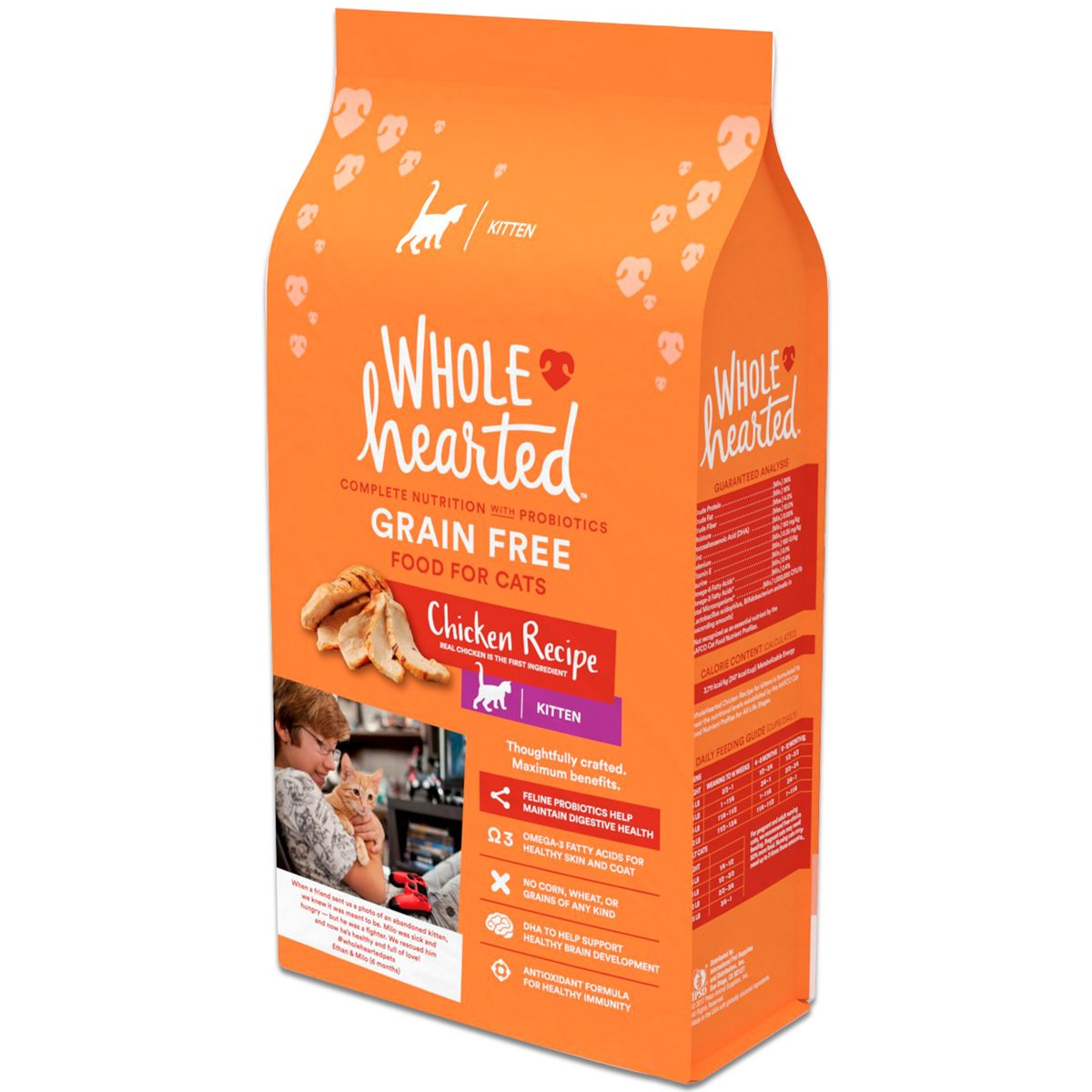 WholeHearted Libre de Granos Alimento Natural para Gatito Receta Pollo, 2.2 kg - PC-WH125341