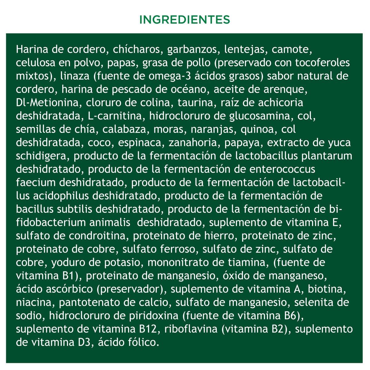 Alimento natural para perro adulto control de peso receta cordero y chicharo 11.4 kg - PC-WH125344