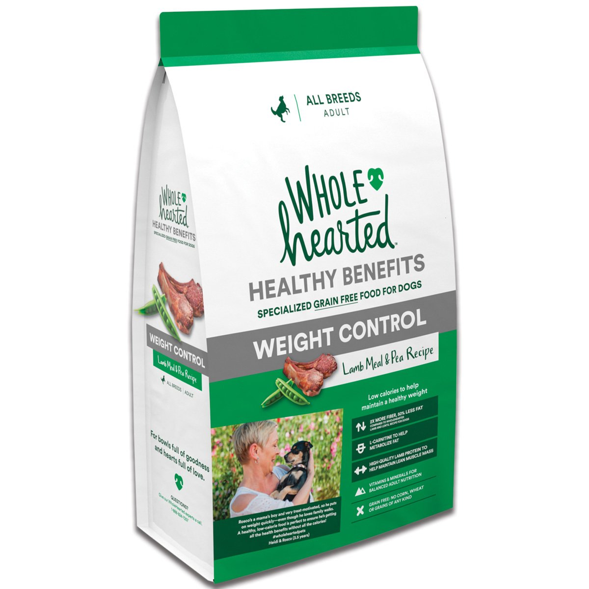 Alimento natural para perro adulto control de peso receta cordero y chicharo 11.4 kg - PC-WH125344